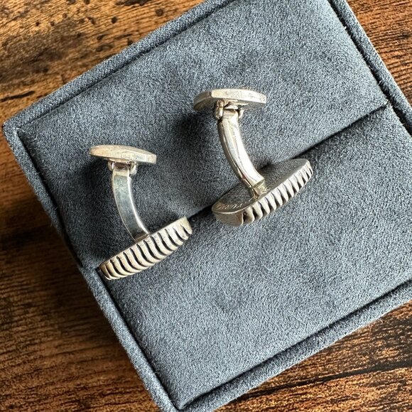 David Yurman Royal Cord Cufflinks w/ Black Diamonds - Picture 14 of 15